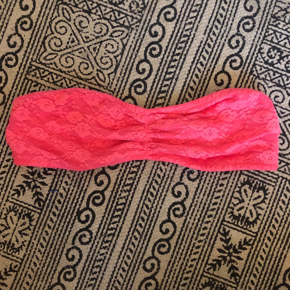 Bright coral S bandeau